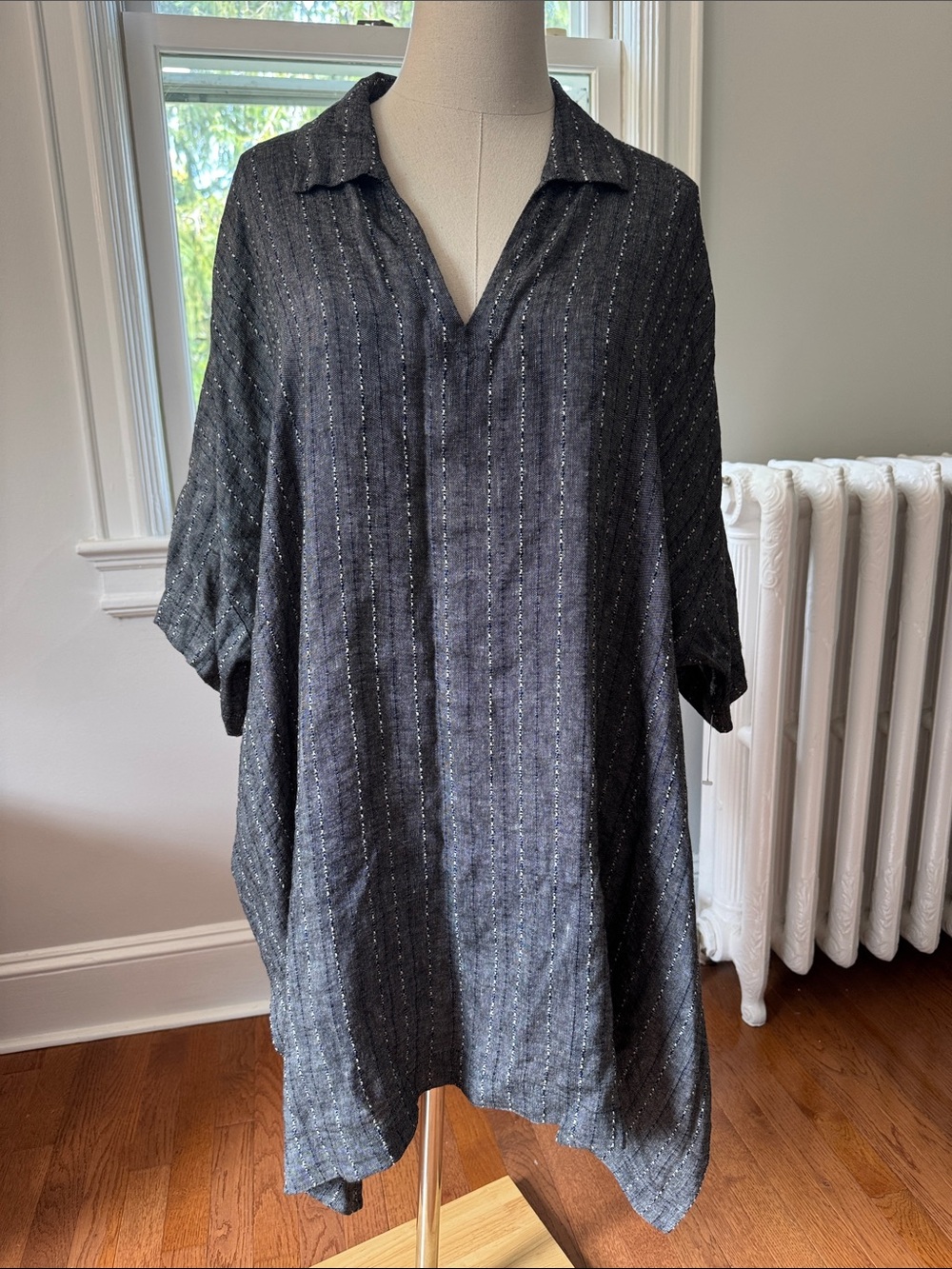 eskandar linen blend drapey loose dress/tunic